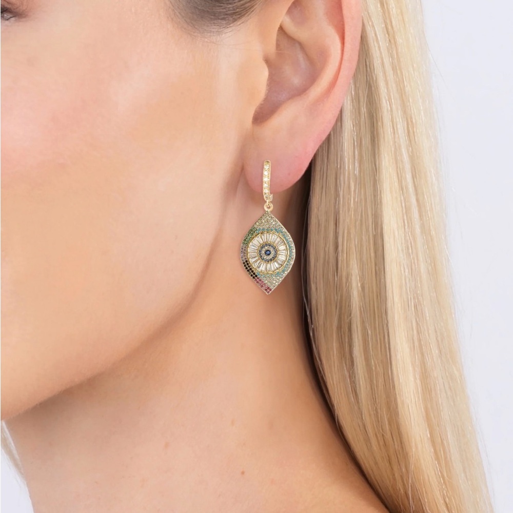 Eye Candy Los Angeles Shiko CZ Earrings Gold